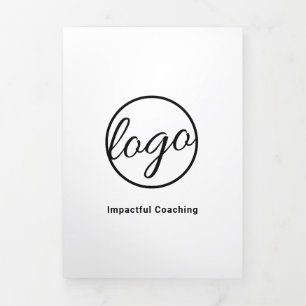 Custom Logo Black and White Trifold Brochure