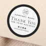 Custom logo black border business thank you classic round sticker