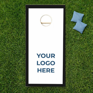 Custom Logo Black Border Cornhole Board Set