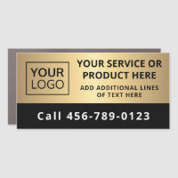 Business service add logo black white gray border car magnet