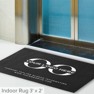 Custom Logo Black Indoor Rug