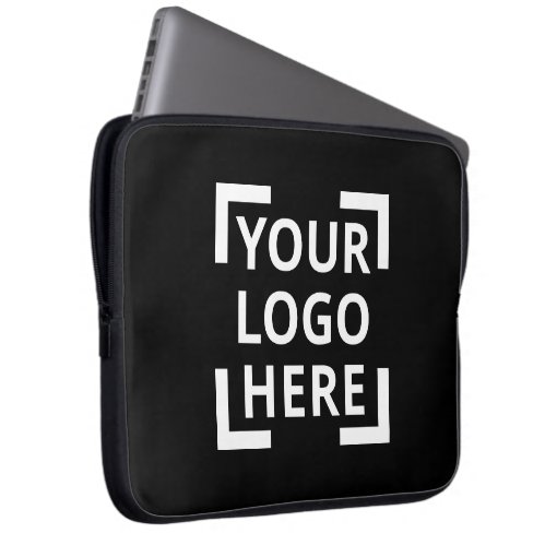 Custom Logo Black Laptop Sleeve Zazzle