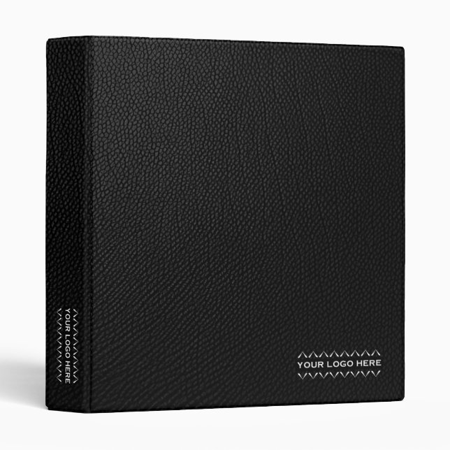 Custom Logo Black Leather Print Binder (Front/Spine)