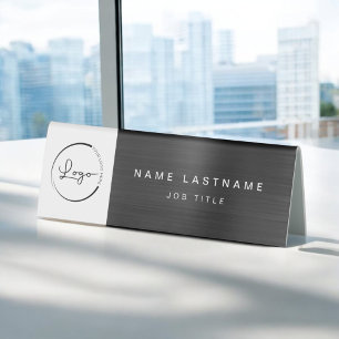 Custom Logo Black Metallic Professional Table Tent