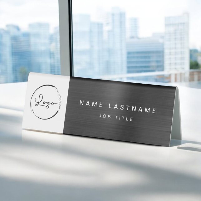 Custom Logo Black Metallic Professional Table Tent (Creator Uploaded)