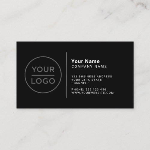 Custom logo black modern minimalist any color business card