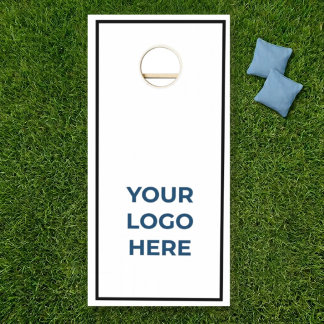 Custom Logo Black Outline Border Cornhole Board Set
