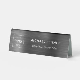Custom Logo Black Professional Business Table Tent