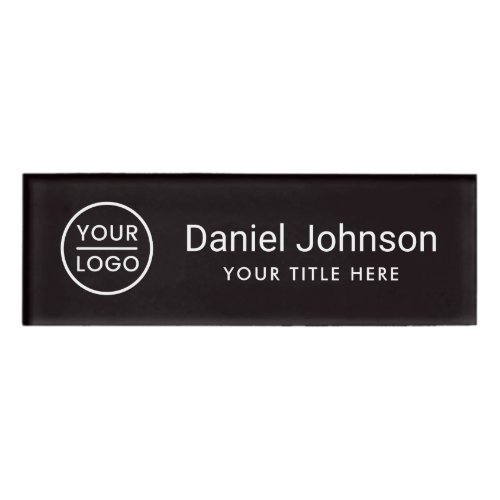 Custom logo black professional magnetic name tags