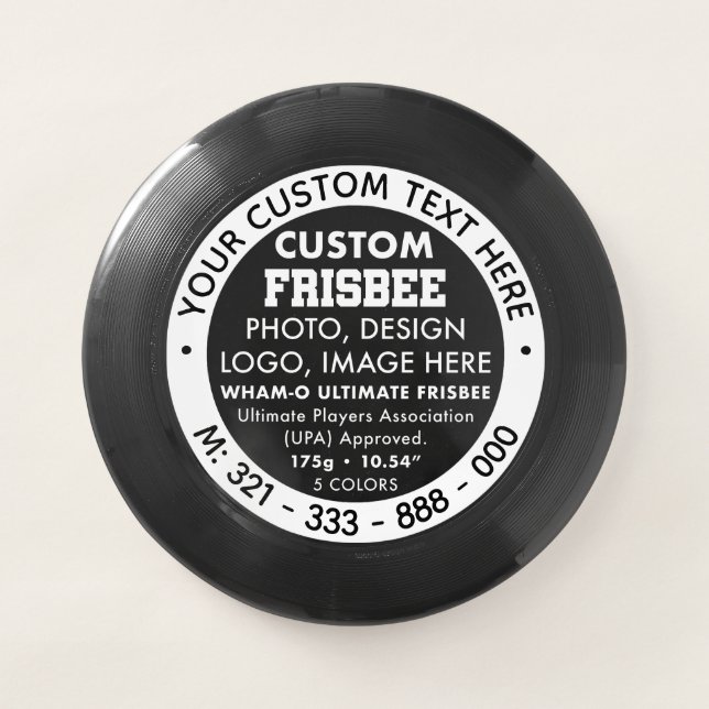 Custom Logo Black Promotional Ultimate Frisbee (Front)