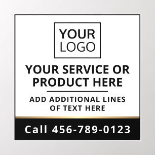 Custom logo black white business service square wall decal