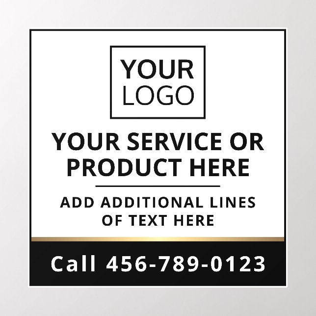Custom logo black white business service square wall decal  (Insitu 2)