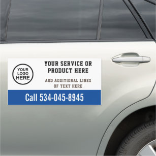 Custom logo bleu and white business service car  car magnet