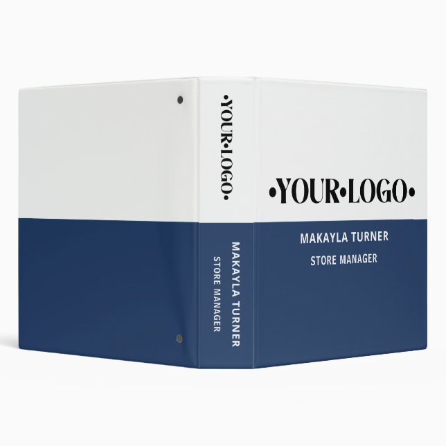 Custom Logo Blue 3 Ring Binder (Background)