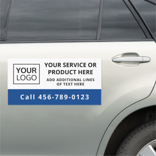 Custom logo blue and white business service car magnet