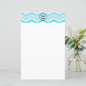 Custom logo blue and white wavy stripes (Standing Front)