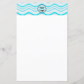 Custom logo blue and white wavy stripes (Front)