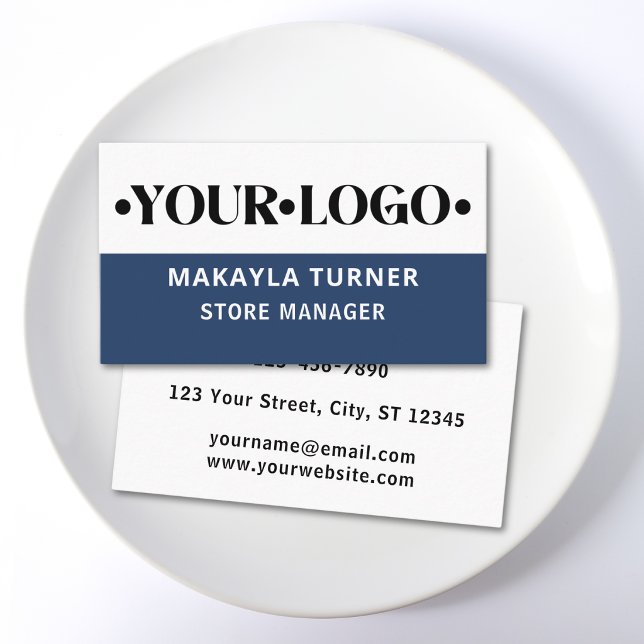 Custom Logo Blue Business Card (Creator Uploaded)