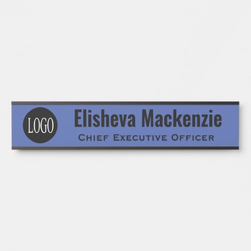 Custom Logo Blue Office Door Name Plate Sign 