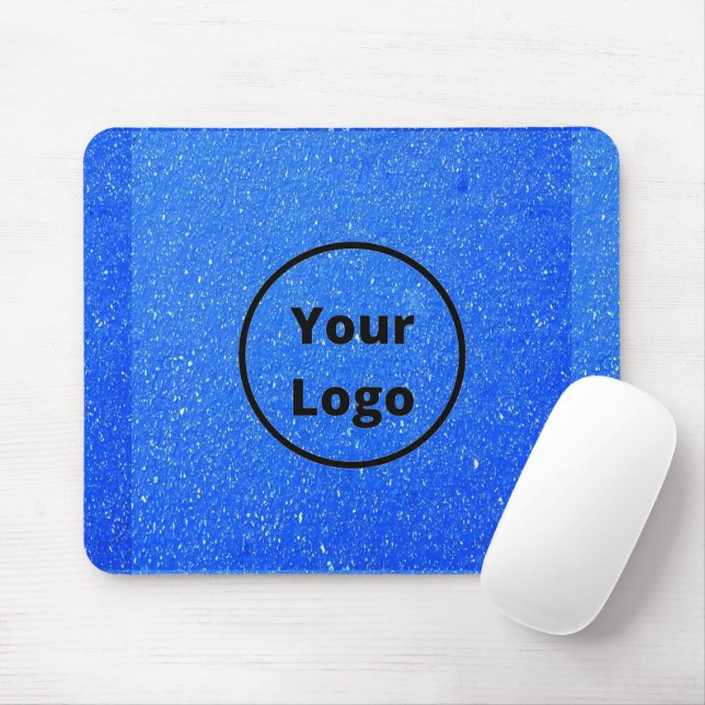 Custom logo blue rough surface print mouse pad (With Mouse)