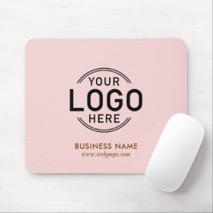 Custom Logo Blush Pink Simple Name Website Mouse Pad