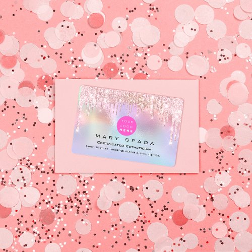 Custom Logo Boutique Holograph Drips Business Card