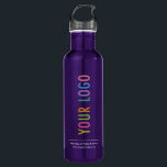 Custom Logo, BPA Free, 24 oz Purple Stainless Steel Water Bottle<br><div class="desc">Personalize this 24 ounce purple stainless steel water bottle with your own company logo, slogan, website address, or other custom text. It's lightweight and BPA free. Custom logo water bottles can advertise your business as corporate event swag and office gifts. Encouraging the use of reusable water bottles in your office...</div>