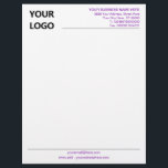 Custom Logo Branded Business Letterhead Example<br><div class="desc">Custom Colors and Fonts - Design Your Own Personalized Professional Business Letterhead template with Company Logo Branded Stationery Office Supplies - Add Your Logo - Image - Photo or QR Code / and Name - Company / Address - Contact Information / More - Resize and move or remove and add...</div>
