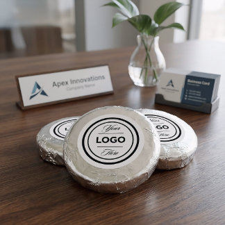 Custom Logo Branded Foil Wrapped Chocolate Dipped Oreo Cookie Favors