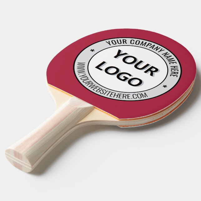 Custom Logo Branded Ping Pong Paddle Example (Front Angle)