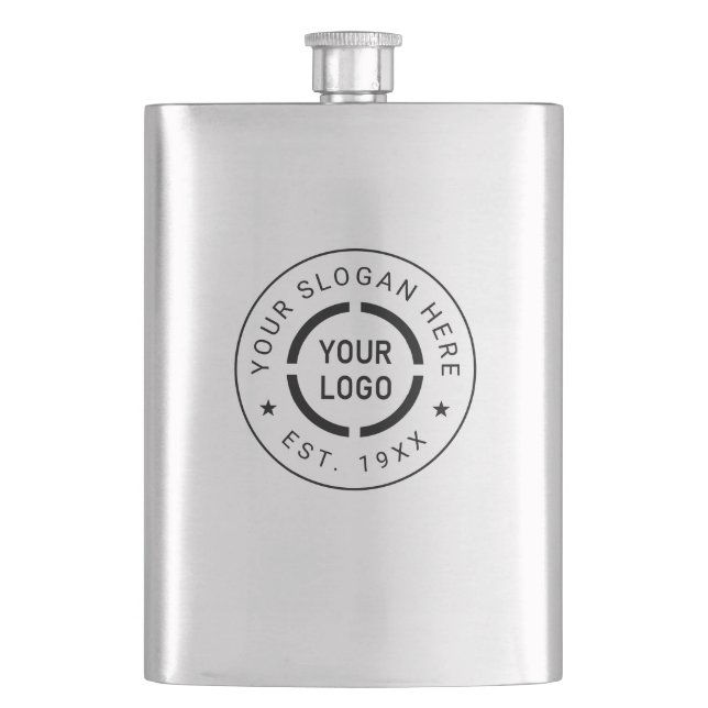 Custom Logo branded promotional Flask (Front)