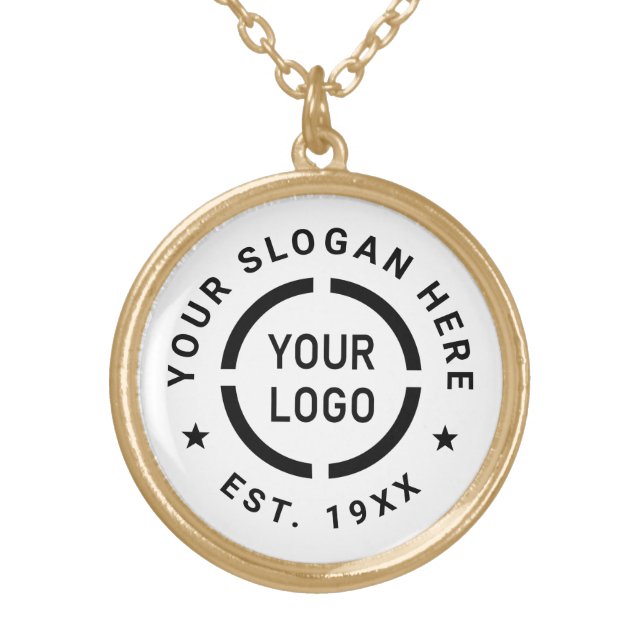Custom Logo branded promotional Gold Plated Necklace (Front)