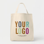 Custom Logo Branded Promotional Tote Bag<br><div class="desc">Large Custom Cotton Tote Bag with Logo Create your own custom, personalized, elegant typography script, business company corporate event logo stylish, trendy, black, earth-friendly, all-over-print tote bag. To customize, simply add your business / company / event / tournament logo. You may also add text in two lines below the logo,...</div>