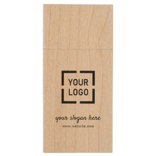 Custom Logo branded promotional Wood Flash Drive