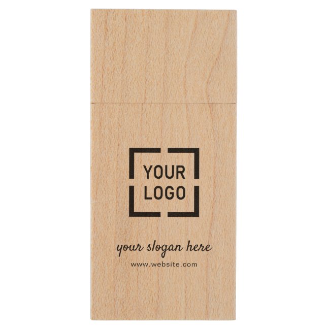 Custom Logo branded promotional Wood Flash Drive (Back (Vertical))