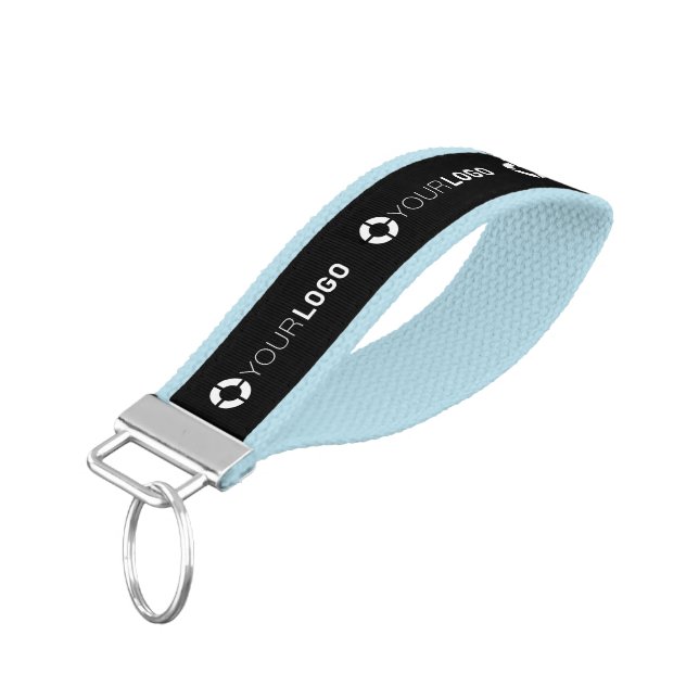 Custom Logo branded promotional Wrist Keychain (Angled Down)