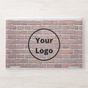 Custom logo brown brick wall HP laptop skin