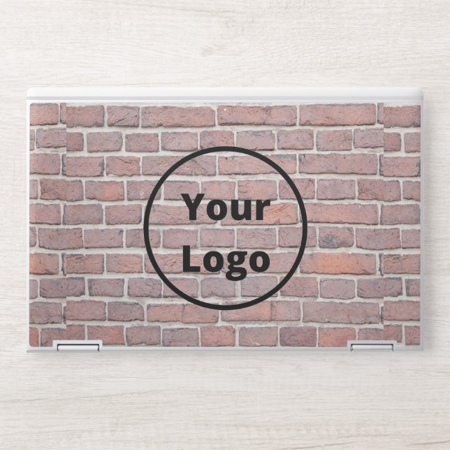 Custom logo brown brick wall HP laptop skin (Front)