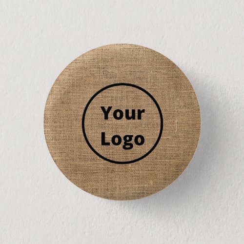 Custom logo brown burlap button