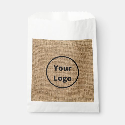 Custom logo brown burlap favor bag