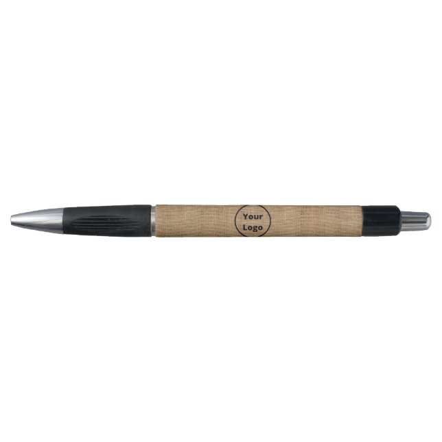Custom logo brown burlap pen (Front)