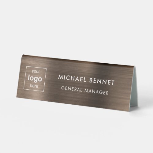 Custom Logo Brown Professional Business  Table Tent Sign