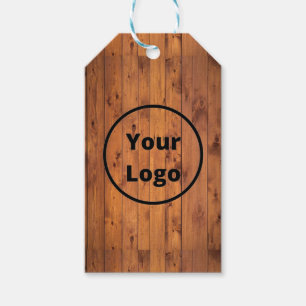 Custom logo brown wood gift tags
