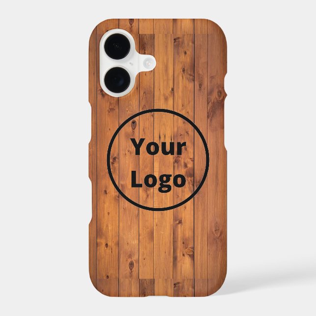 Custom logo brown wood iphone case (Back)