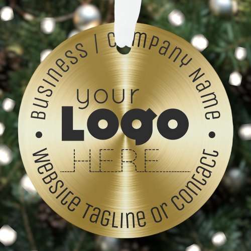 Custom Logo Brushed Gold Acrylic Christmas Tree Ornament