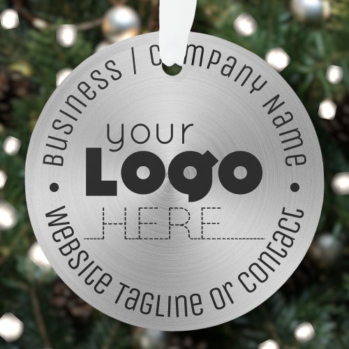 Custom Logo Brushed Silver Acrylic Christmas Tree Ornament