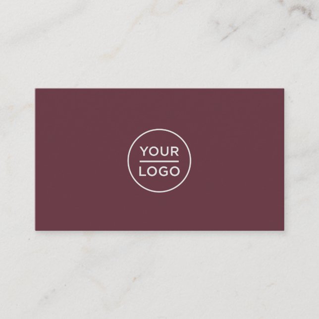 Custom logo burgundy red business cards (Front)
