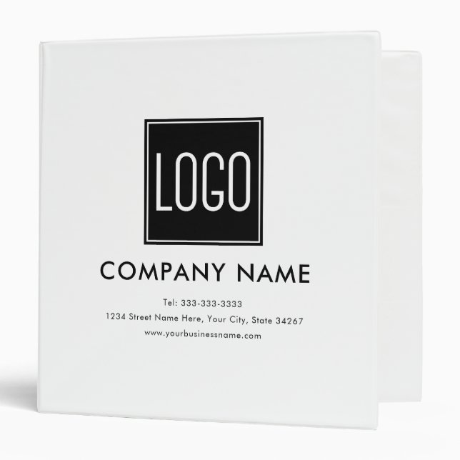 Custom Logo Business 3 Ring Binder (Front/Inside)