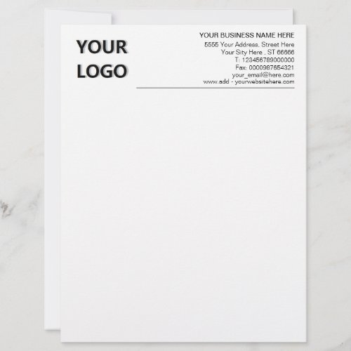 Custom Logo Business Address Contact Information Letterhead