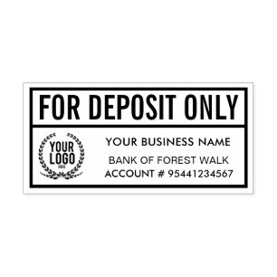 Custom Logo   Business Address Deposit only Rubber Stamp